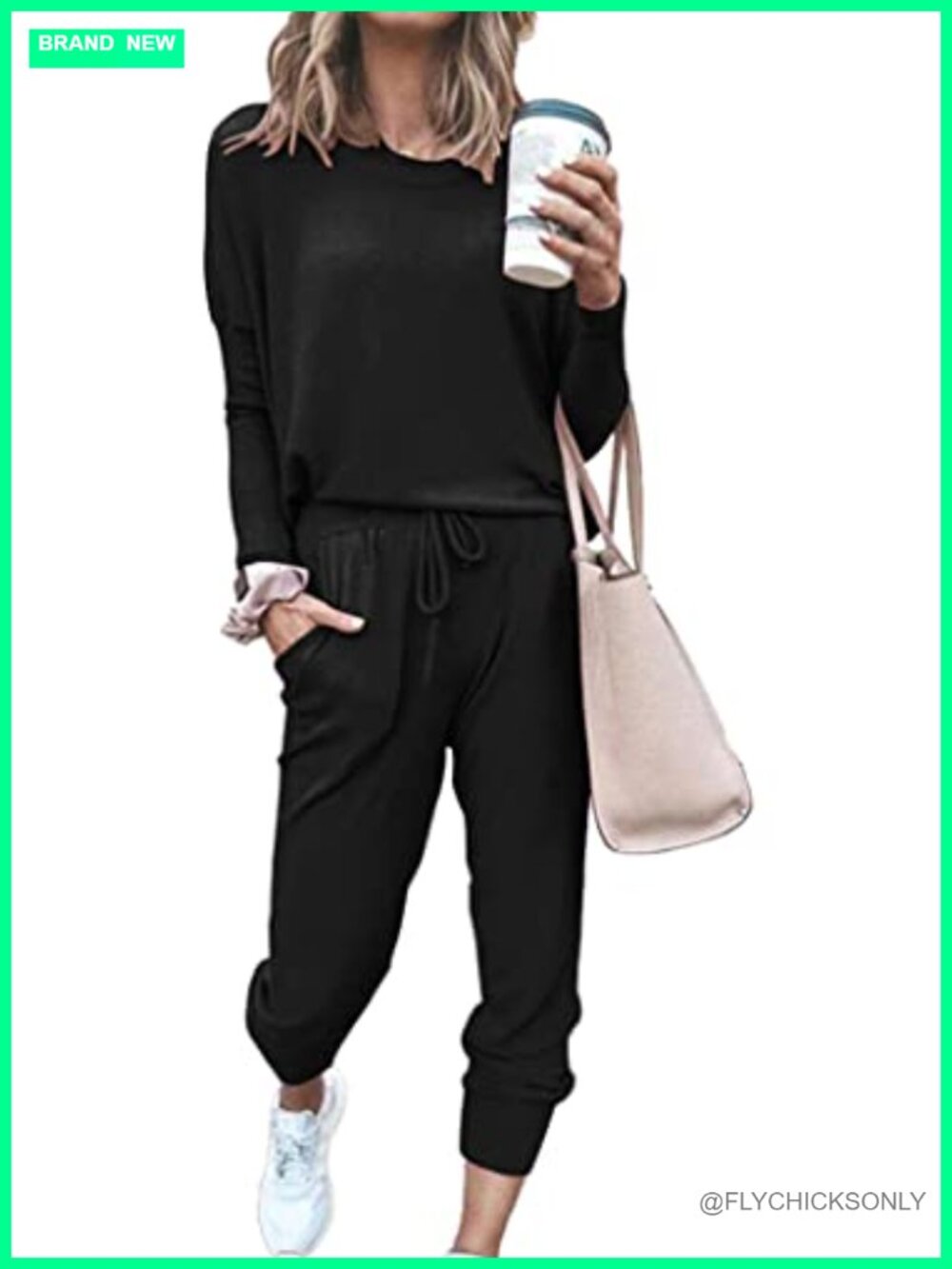 Women's 2 Piece Lounge Set with Drawstring Pants